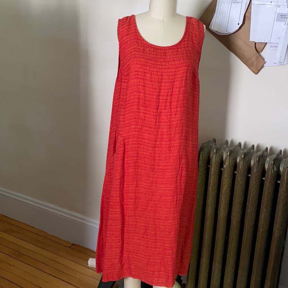 Vermillion linen Flax dress